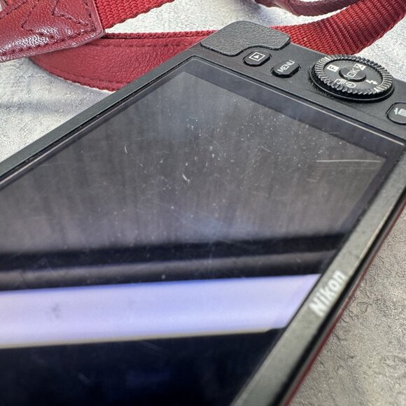 Nikon 1 S1 Mirrorless Point & Shoot Digital Camera Red Body Only For Parts - Picture 7 of 11